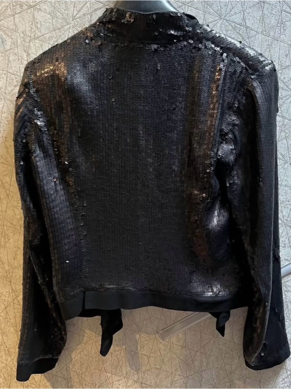 Club Monaco Black Sequin Open-Front Sequin Blazer - Picture 4 of 6